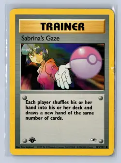 2000 Pokemon Gym Challenge 1st Edition Sabrina's Gaze #125/132 MP - Image 1