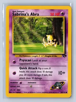 2000 Pokemon Gym Challenge Sabrina's Abra #94/132 LP - Image 1