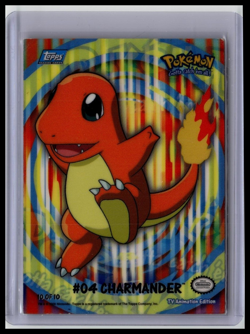 2000 Topps Pokemon Stick On 10 04 Charmander Series 2 Chase TV Animation Sticker - Image 1