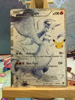 Pokemon TCG Reshiram 113/114 Holo Ultra Rare Card Celebrations Series Near Mint - Image 1