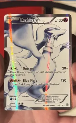 Pokemon TCG Reshiram 113/114 Black & White Full Art Holo Ultra Rare - Image 1