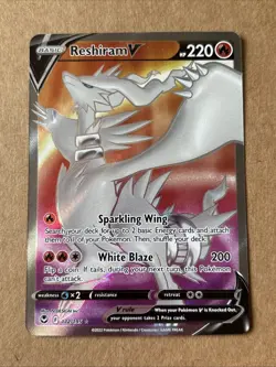 Pokemon TCG Reshiram v (Full Art) Silver Tempest 172/195 Holo Ultra Rare NM/Mint - Image 1