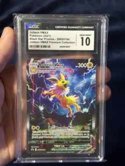 2021 Pokemon CGC 10 Gem Mint SWSH Promo Alternate Alt Art Jolteon VMAX SWSH184 - Image 1