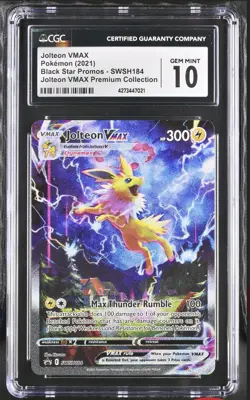 CGC 10 JOLTEON VMAX SWSH184 VMAX PREMIUM COLLECT. SWORD & SHIELD PROMO POKEMON - Image 1
