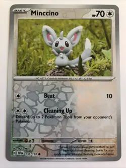 Pokemon TCG Temporal Forces Minccino Reverse Holofoil 136/162 NM - Image 1