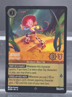 Disney Lorcana Jessie - Lively Cowgirl 20/204 Wilds Unknown Super Rare Foil - Image 1