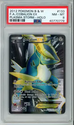 2012 POKEMON PLASMA STORM COBALION EX #133 FULL ART HOLO PSA 8 NM #40770779 - Image 1