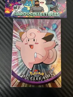 Clefairy #35 Topps TV Animation Edition Black Logo Holo Pokemon Card - LP - Image 1