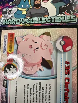 Clefairy #35 Topps TV Animation Edition Black Logo Holo Pokemon Card - LP - Image 4