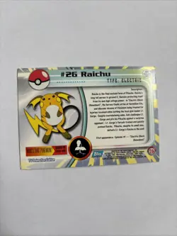 1999 Topps Black Logo Pokemon Raichu #26 Holo - Image 3