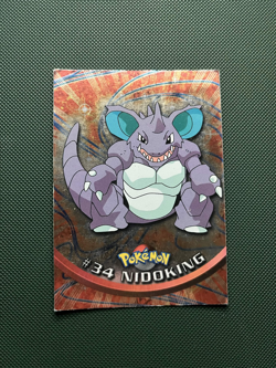 Nidoking #34 Topps TV Animation Series Holo Pokemon Card MP Condition - Image 1
