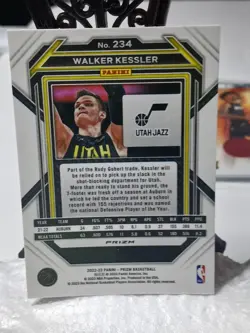 Panini Prizm 2022-23 Walker Kessler Silver Prizm Rookie #234 Utah Jazz - Image 2