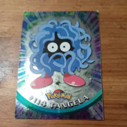 Pokemon Topps TV Animation Series 2 Tangela Rainbow Foil Blue Logo Card 114 - Image 1