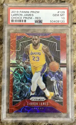 2019-20 Panini Prizm LeBron James Choice Red Prizm /88 #129 PSA 10 Gem Mint - Image 1
