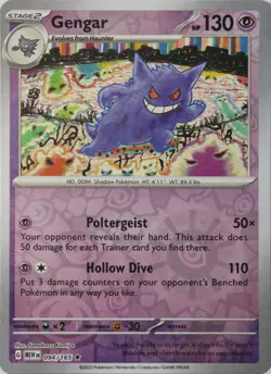 Pokemon - 094/165 Gengar - Scarlet & Violet 151 - Reverse Holo - NM - Image 1