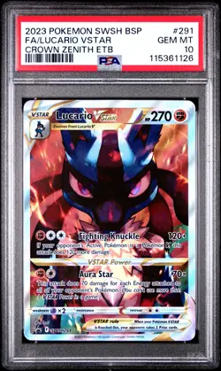 Pokemon Lucario VSTAR SWSH291 Black Star Promo Sword & Shield PSA 10 Gem Mint - Image 1