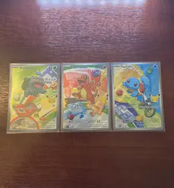 Pokemon First Partner Illustration Collection Series 1 Kanto Gen 1 Starters Set - Image 1