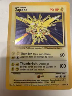 Zapdos - 16/102 - Pokemon Base Set Unlimited Holo Rare Card WOTC - Image 1
