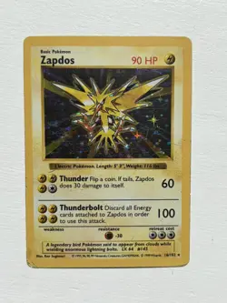 Shadowless Zapdos Holo Rare Base Set Pokemon Card - 16/102 HP - Image 1