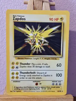 Pokemon Card | Zapdos 16/102 Holo Rare Vintage WOTC Base Set 1999 Unlimited MP - Image 1