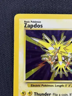 Pokemon TCG Zapdos 16/102 Base Set Holo Rare Card - Creased - Image 2