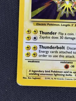 Pokemon TCG Zapdos 16/102 Base Set Holo Rare Card - Creased - Image 5