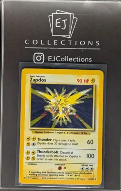 Pokemon TCG Zapdos Holo Rare Card Base Set 16/102 - Image 1