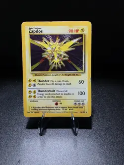 Pokemon TCG Zapdos Holo Rare Card Base Set 16/102, 1999 - Image 1