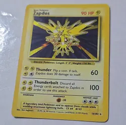 Pokemon TCG Zapdos Holo Rare Base Set Card 16/102 Unlimited LP - Image 1