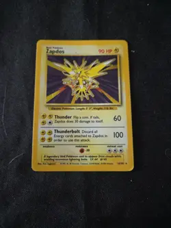 Pokemon TCG Zapdos Holo Rare Card Base Set 16/102 - Image 1