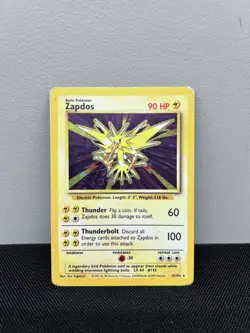 Pokemon TCG Zapdos Holo Rare Card Base Set 16/102 WOTC Heavy Played / MP 1999 - Image 1