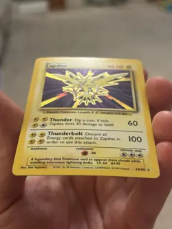 Pokemon Zapdos Card 16/102 Base Set Holo Rare Vintage 1999 WOTC Light Play. - Image 2