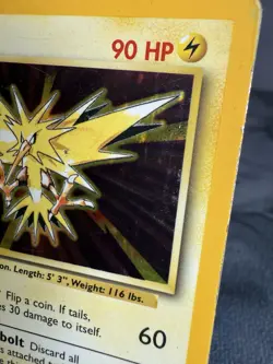 Zapdos 16/102 Base Set Holo Rare Vintage Pokemon Card HP Played - Image 2