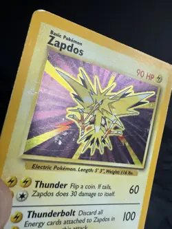 Zapdos 16/102 Base Set Holo Rare Vintage Pokemon Card HP Played - Image 3