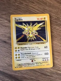 Zapdos 16/102 Base Set Holo Rare WOTC 1999 Pokemon Card MP Vintage - Image 2