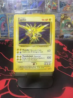 Pokemon TCG Zapdos Base Set Holo Unlimited Rare Card 16/102 LP - Image 1