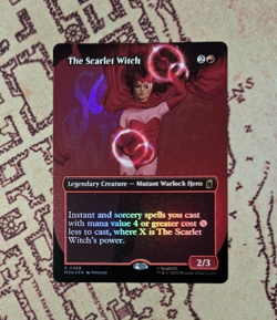 MTG Foil The Scarlet Witch Borderless Logo Marvel Super Heroes NM - Image 1