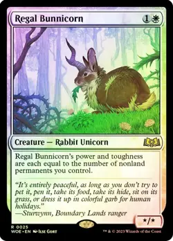Magic The Gathering MTG REGAL BUNNICORN FOIL Wilds of Eldraine NM Near Mint - Image 1