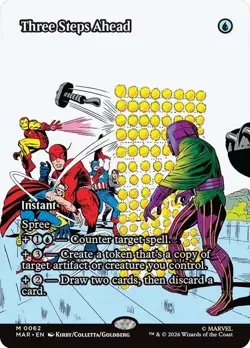 Three Steps Ahead Borderless Marvel Super Heroes NM MTG - Image 1