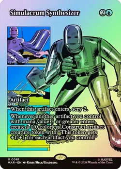 Simulacrum Synthesizer Foil Borderless Marvel Super Heroes NM MTG - Image 1