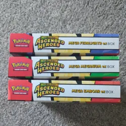 Pokemon TCG Ascended Heroes Mega ex Box Set of 3 - Meganium Emboar Feraligatr - Image 4