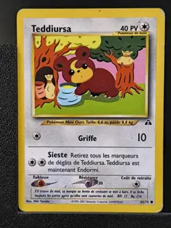 Carte Pokemon Teddiursa 65/75 Edition 2 Ed 2 Neo Discovery Wizards FR 6 - Image 2