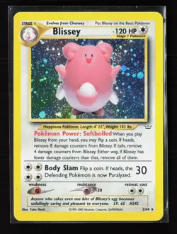 Blissey 2/64 Holo Rare Neo Revelation Pokemon Unlimited Holo Near Mint - Image 1