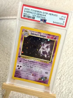 PSA 9 Sabrina's Gengar 14/132 1st Edition Holo Pokemon Card WOTC Gym Heroes - Image 4