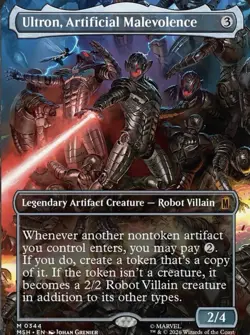 MTG Ultron, Artificial Malevolence #344 Borderless Foil Marvel Super Heroes NM - Image 1