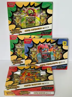 Pokemon TCG Ascended Heroes Mega Emboar Meganium Feraligatr EX Box Lot Of 4 - Image 1
