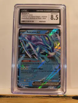 Pokemon TCG Suicune EX Classic Collection Trading Card 010/034 CGC 8.5 NM/MINT+ - Image 2
