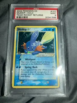 Mudkip Gold Star 107/109 PSA Mint 9 Ex Team Rocket Returns 2004 Pokemon - Image 1