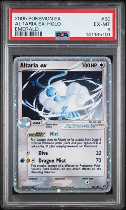 2005 POKEMON EX EMERALD #90 ALTARIA EX-HOLO PSA 6 - Image 1