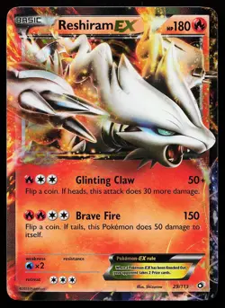 Reshiram EX 29/113 Ultra Rare Legendary Treasures Pokemon Card - Image 1